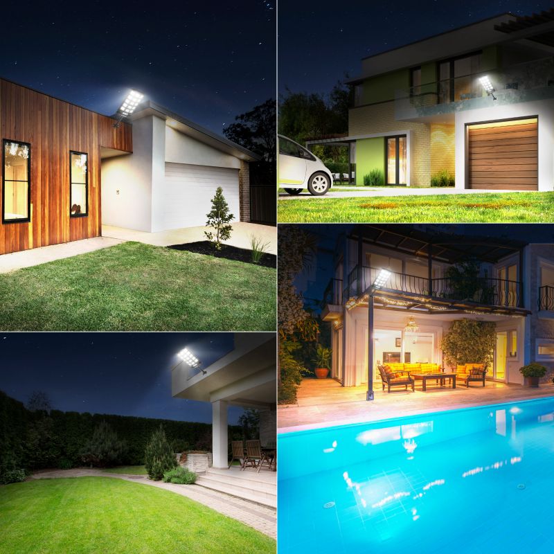 60W 90W Solar Outdoor Dusk to Dawn Lights with Remote Control