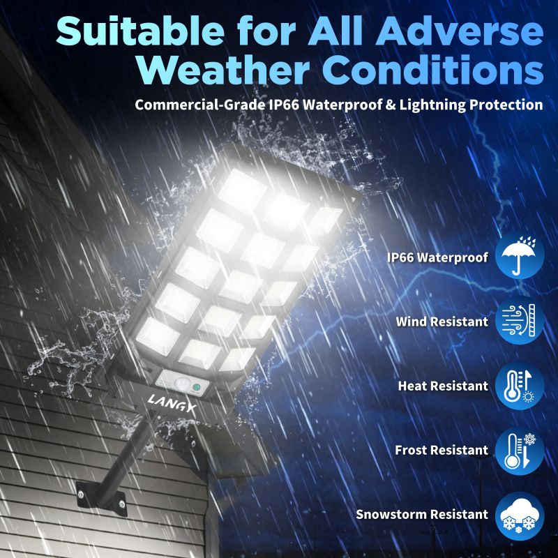 60W 90W Solar Outdoor Dusk to Dawn Lights with Remote Control