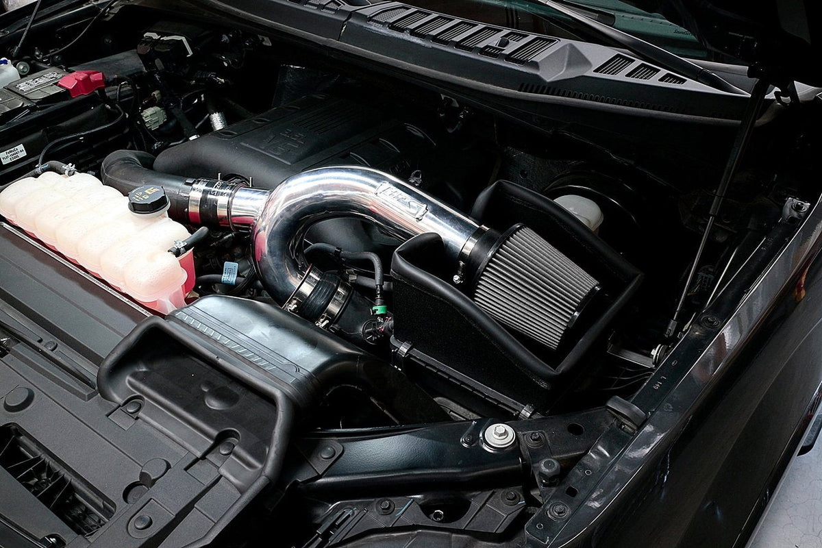 HPS Shortram Air Intake Kit 2015-2016 Ford F150 3.5L Ecoboost Turbo, Includes Heat Shield, Black
