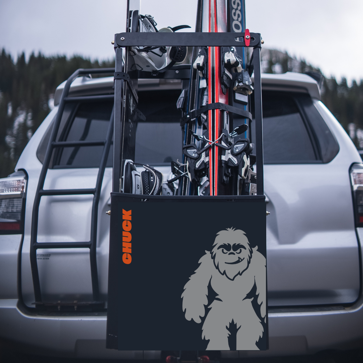 Chuck Bucket Hitch-Mounted Ski & Snowboard Carrier